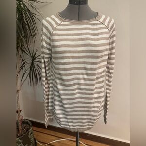 French Connection Beige Knit Striped Sweater